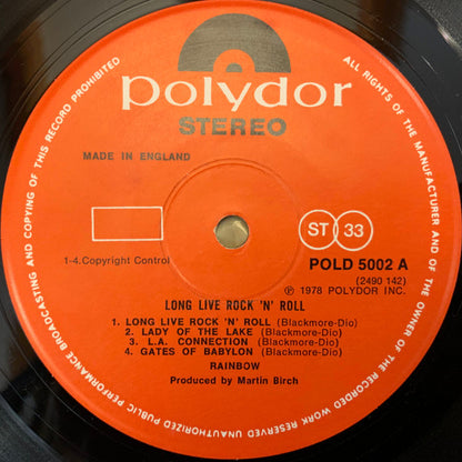 Rainbow :  Long Live Rock 'N' Roll (LP, Album, Ltd)