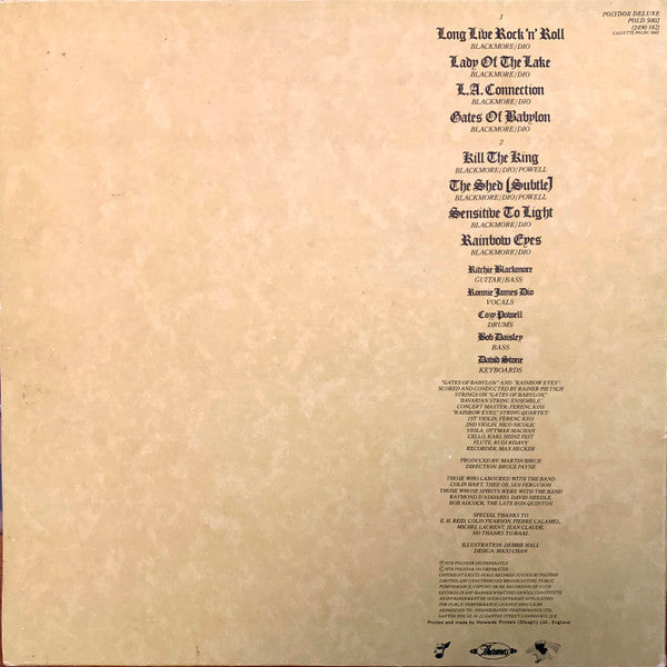 Rainbow :  Long Live Rock 'N' Roll (LP, Album, Ltd)