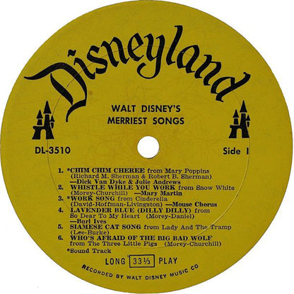 Various : Walt Disney's Merriest Songs (LP, Album, Comp, Mono)