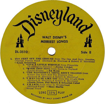 Various : Walt Disney's Merriest Songs (LP, Album, Comp, Mono)