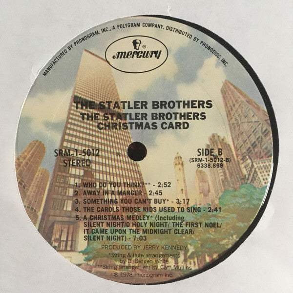 The Statler Brothers : The Statler Brothers Christmas Card (LP, Album, Pit)