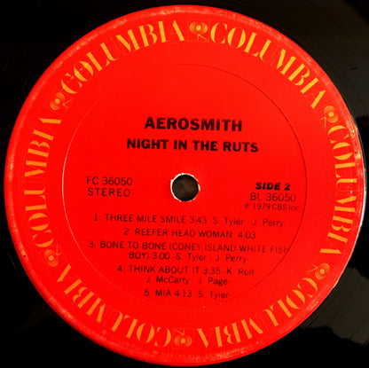Aerosmith : Night In The Ruts (LP, Album, Pit)