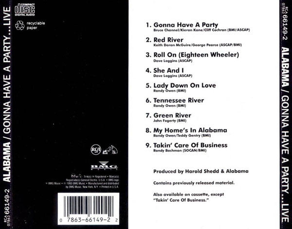 Alabama : Gonna Have A Party...Live (CD, Album)