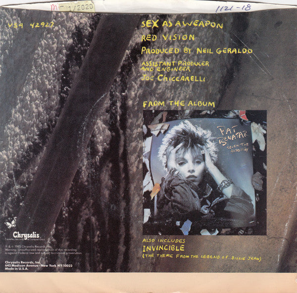 Pat Benatar : Sex As A Weapon (7", Single, Styrene, Car)