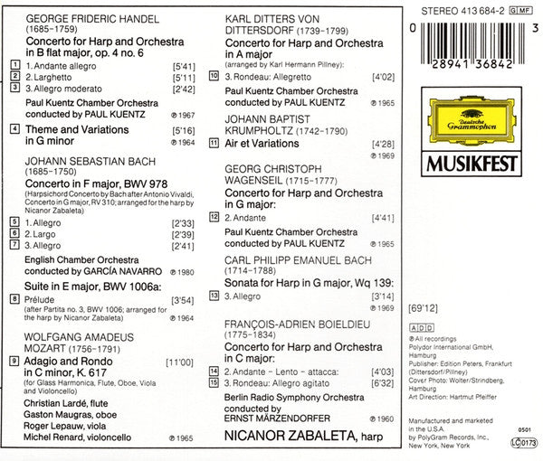 Nicanor Zabaleta : The Harmonious Harp (CD, Comp, RE)