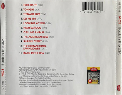 MC5 : Back In The USA (CD, Album, RE, RM)