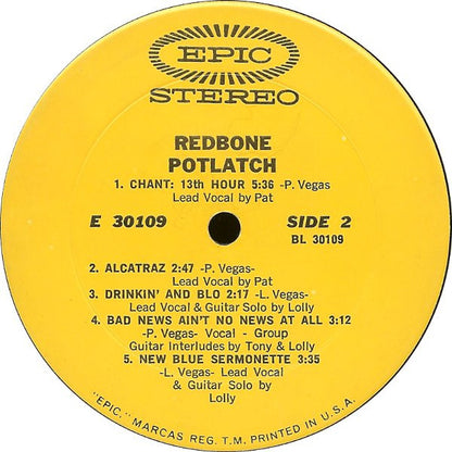 Redbone : Potlatch (LP, Album, Pit)