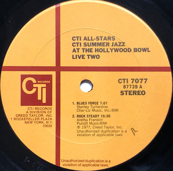 CTI All-Stars : CTI Summer Jazz At The Hollywood Bowl Live Two (LP, Album, Pit)