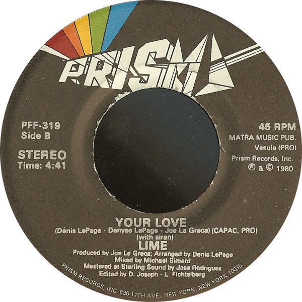 Lime (2) : Your Love (7", Single)