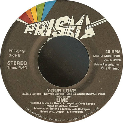 Lime (2) : Your Love (7", Single)
