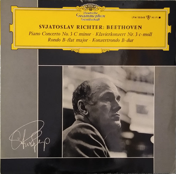 Svjatoslav Richter* - Beethoven*, Wiener Symphoniker, Kurt Sanderling : Klavierkonzert Nr.3 C-Moll / Konzertrondo B-Dur = Piano Concerto No. 3 C minor / Rondo B-flat major (LP, Mono)