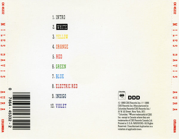 Miles Davis : Aura (CD, Album, RE)