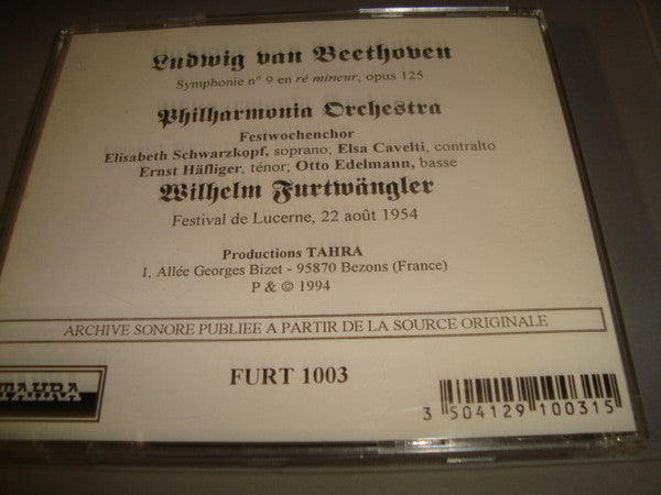 Ludwig van Beethoven - Wilhelm Furtwängler, Philharmonia Orchestra : Lucerne, 22.8.1954 (CD, Album, RE)