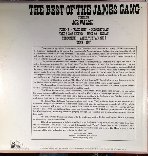 James Gang Featuring Joe Walsh : The Best Of The James Gang Featuring Joe Walsh (LP, Comp)