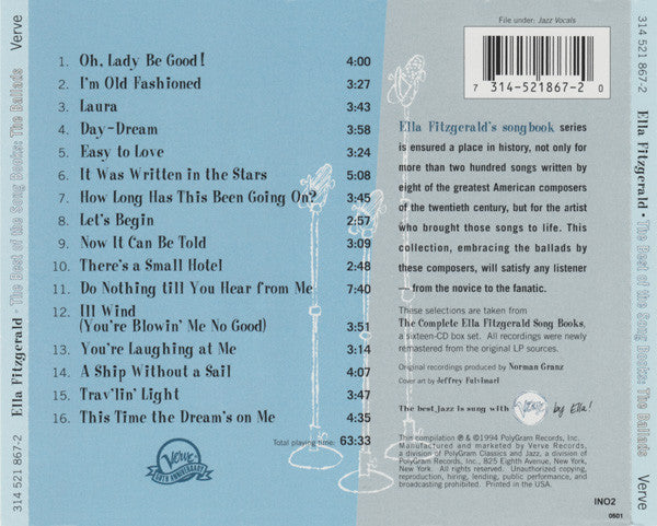 Ella Fitzgerald : The Best Of The Song Books: The Ballads (CD, Comp)