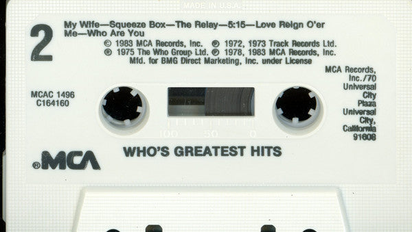 Who* : Who's Greatest Hits (Cass, Comp, Club, RE, BMG)