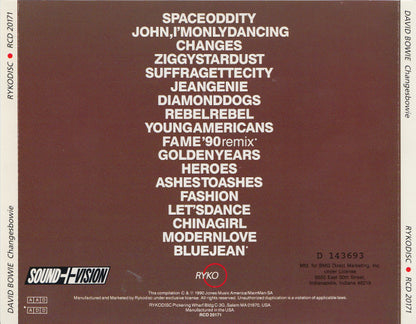 David Bowie : Changesbowie (CD, Comp, Club)