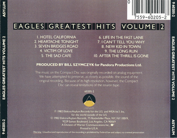 Eagles : Eagles Greatest Hits Volume 2 (CD, Comp, RE)