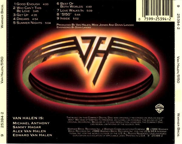 Van Halen : 5150 (CD, Album)