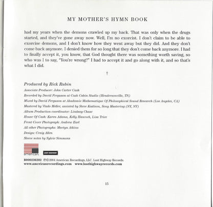 Johnny Cash : My Mother's Hymn Book (CD, Album)