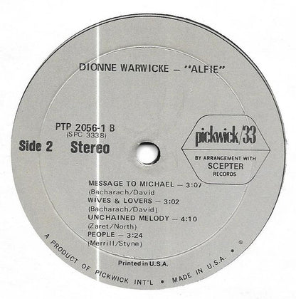 Dionne Warwicke* : Alfie / Make It Easy On Yourself (2xLP, Comp, Gat)