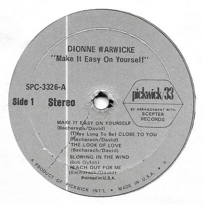 Dionne Warwicke* : Alfie / Make It Easy On Yourself (2xLP, Comp, Gat)