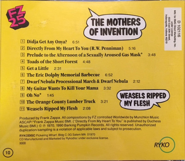 Frank Zappa / The Mothers Of Invention* : Weasels Ripped My Flesh (CD, Album, Club, RE, RM, RP)