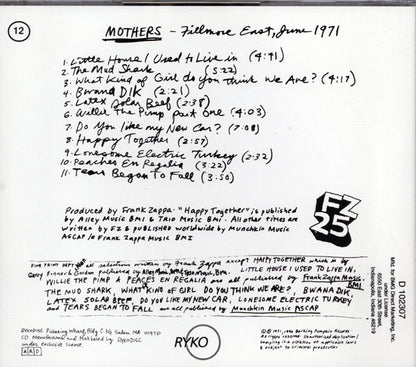 Frank Zappa / The Mothers : Fillmore East, June 1971 (CD, Album, Club, RE, RM)