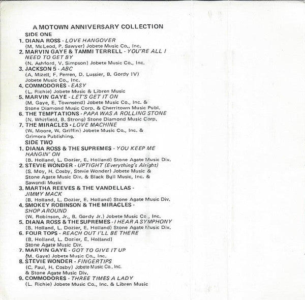 Various : A Motown Anniversary Collection (3xCass, Comp)