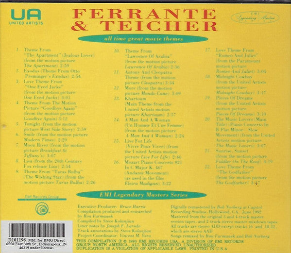 Ferrante & Teicher : All Time Great Movie Themes (CD, Comp, Club)