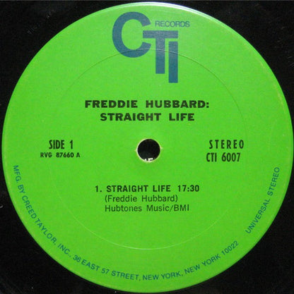 Freddie Hubbard : Straight Life (LP, Album, Gre)