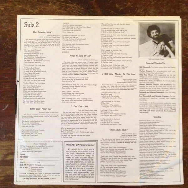 Keith Green (2) : Songs For The Shepherd (LP, Album)