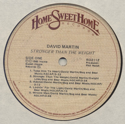 David C. Martin : Stronger Than The Weight (LP, Album)