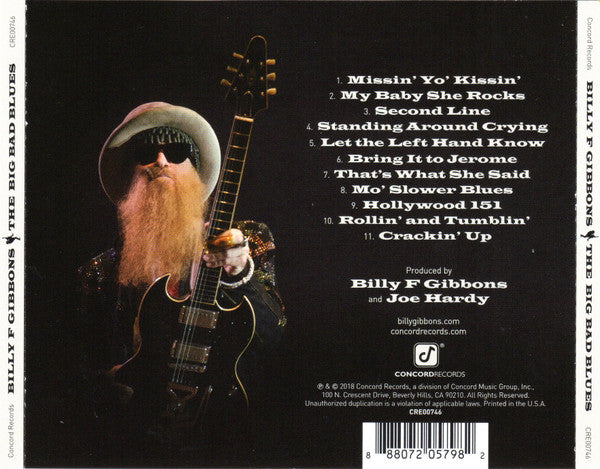 Billy F Gibbons* : The Big Bad Blues (CD, Album, RE)