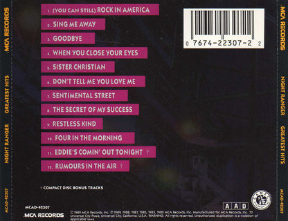 Night Ranger : Greatest Hits (CD, Comp)