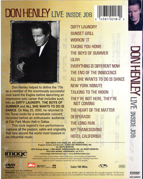 Don Henley : Live: Inside Job (DVD-V, Multichannel, NTSC, Reg)