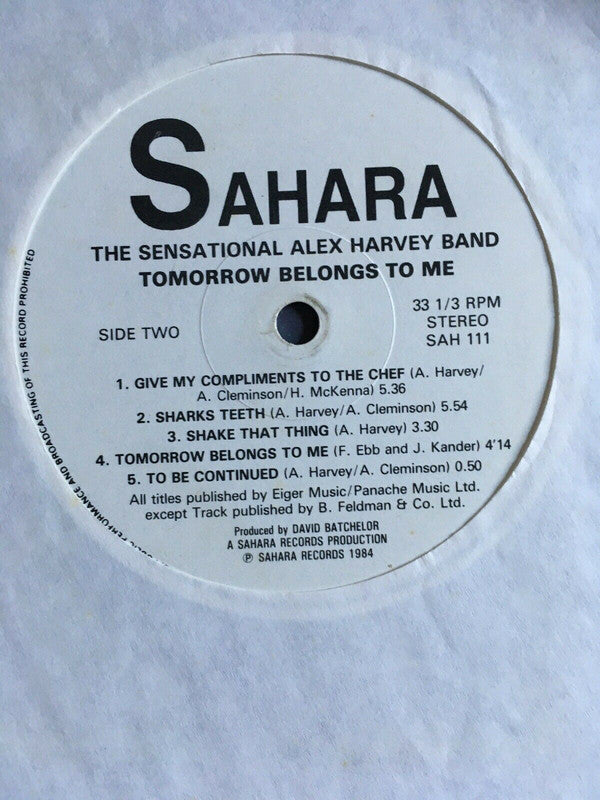 The Sensational Alex Harvey Band : Tomorrow Belongs To Me (LP, Album, RE)