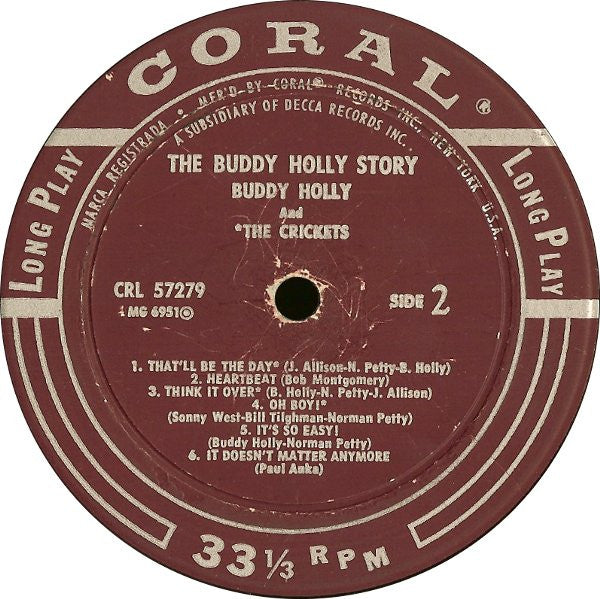 Buddy Holly And The Crickets (2) : The Buddy Holly Story (LP, Album, Comp, Mono)