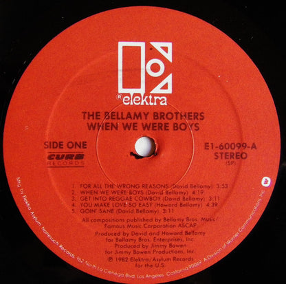 The Bellamy Brothers* : When We Were Boys (LP, Album, SP )