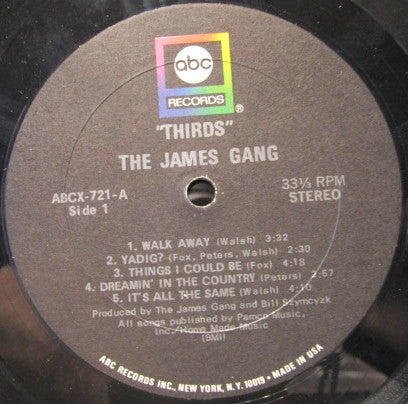 James Gang : Thirds (LP, Album)