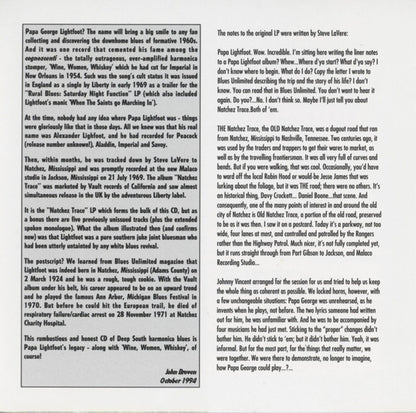 Papa Lightfoot : Goin' Back To The Natchez Trace (CD, Album)
