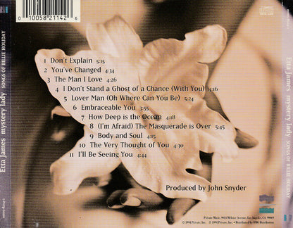 Etta James : Mystery Lady: Songs Of Billie Holiday (CD, Album, RE, Son)