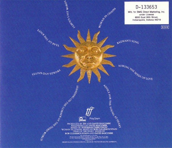 Tears For Fears : The Seeds Of Love (CD, Album, Club, BMG)