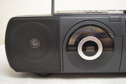 Panasonic RX-DT50, Vertical CD Player Stereo AM / FM Radio Dual Cassette 1980's 8 Fully Serviced * New Belts