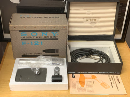 Sony Cardiod Dynamic Microphone F-121 w/ Box & Accessories
