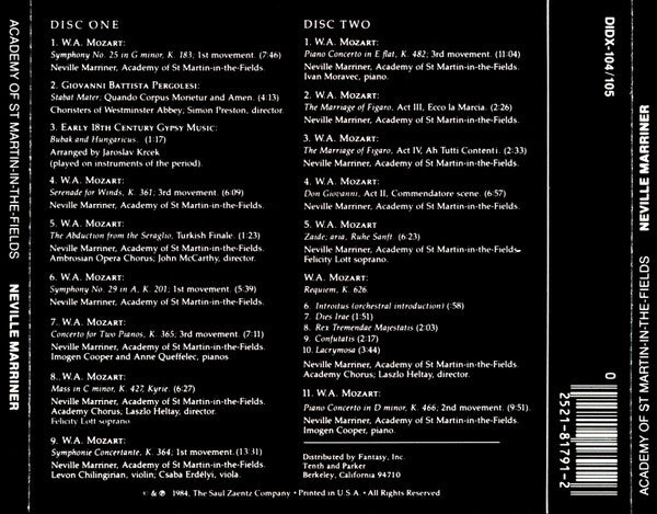 Sir Neville Marriner, The Academy Of St. Martin-in-the-Fields : Amadeus (2xCD, Album, CSR)