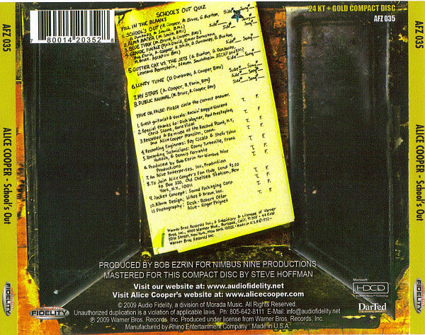 Alice Cooper : School's Out (HDCD, Album, Ltd, Num, RM)