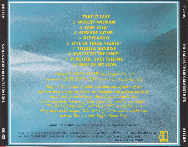 Eagles : Their Greatest Hits 1971-1975 (CD, Album, Comp, Club, RE, Col)