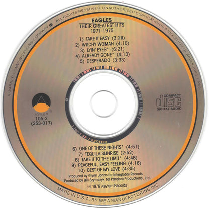 Eagles : Their Greatest Hits 1971-1975 (CD, Album, Comp, Club, RE, Col)