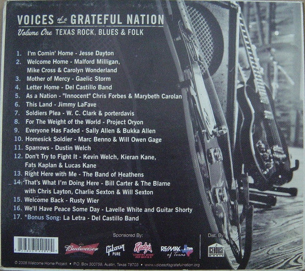 Various : Voices Of A Grateful Nation (Volume One Texas Rock, Blues & Folk) (CD, Comp)